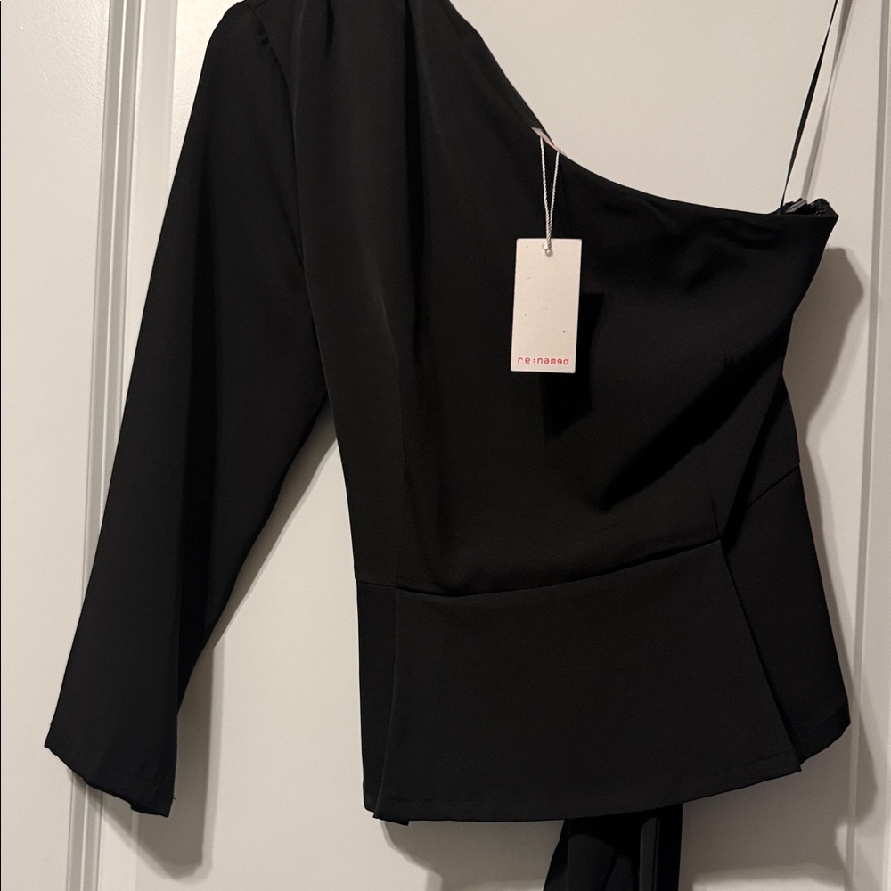 re:named Elegant Black Asymmetrical Top